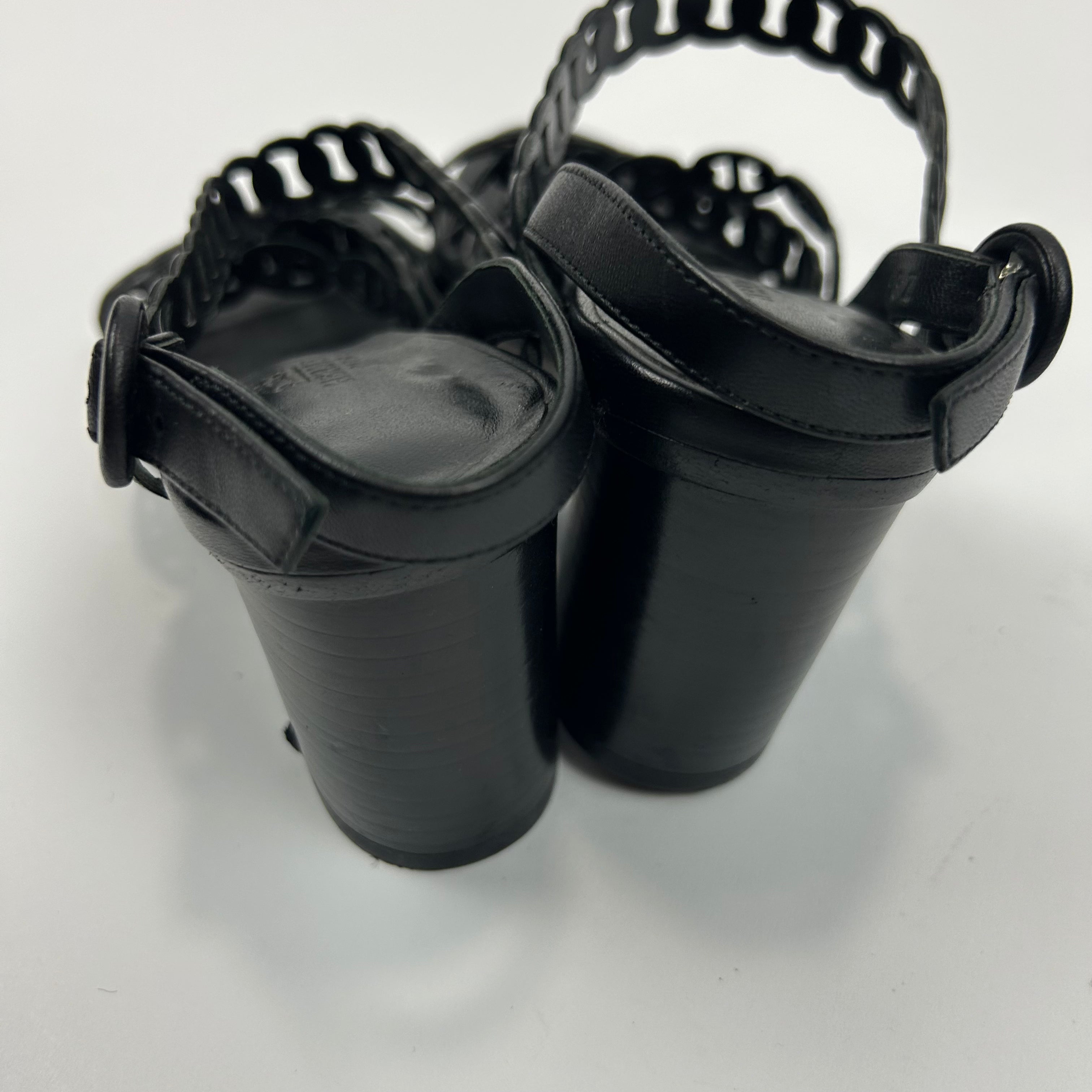 Hermes Black Chaine D'Ancre Heeled Sandals 38