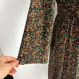 Doen Navy & Orange Floral Cotton Maxi Dress L