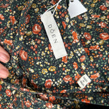 Doen Navy & Orange Floral Cotton Maxi Dress L