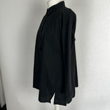 Eileen Fisher Brand New £155 Black Classic Collar Cotton Shirt XS