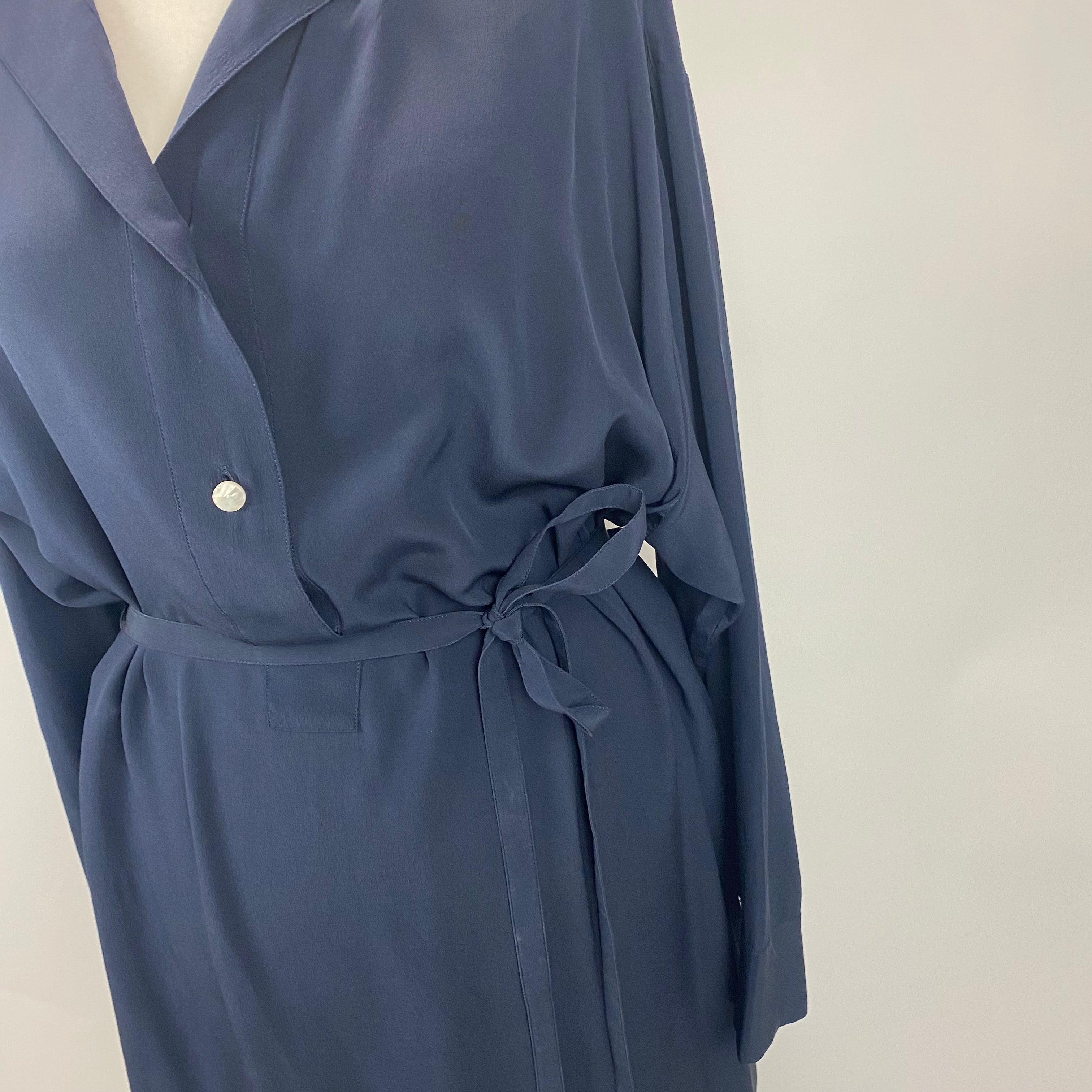 The Row Navy Silk Oversized Tunic Dress M/L/XL/XXL