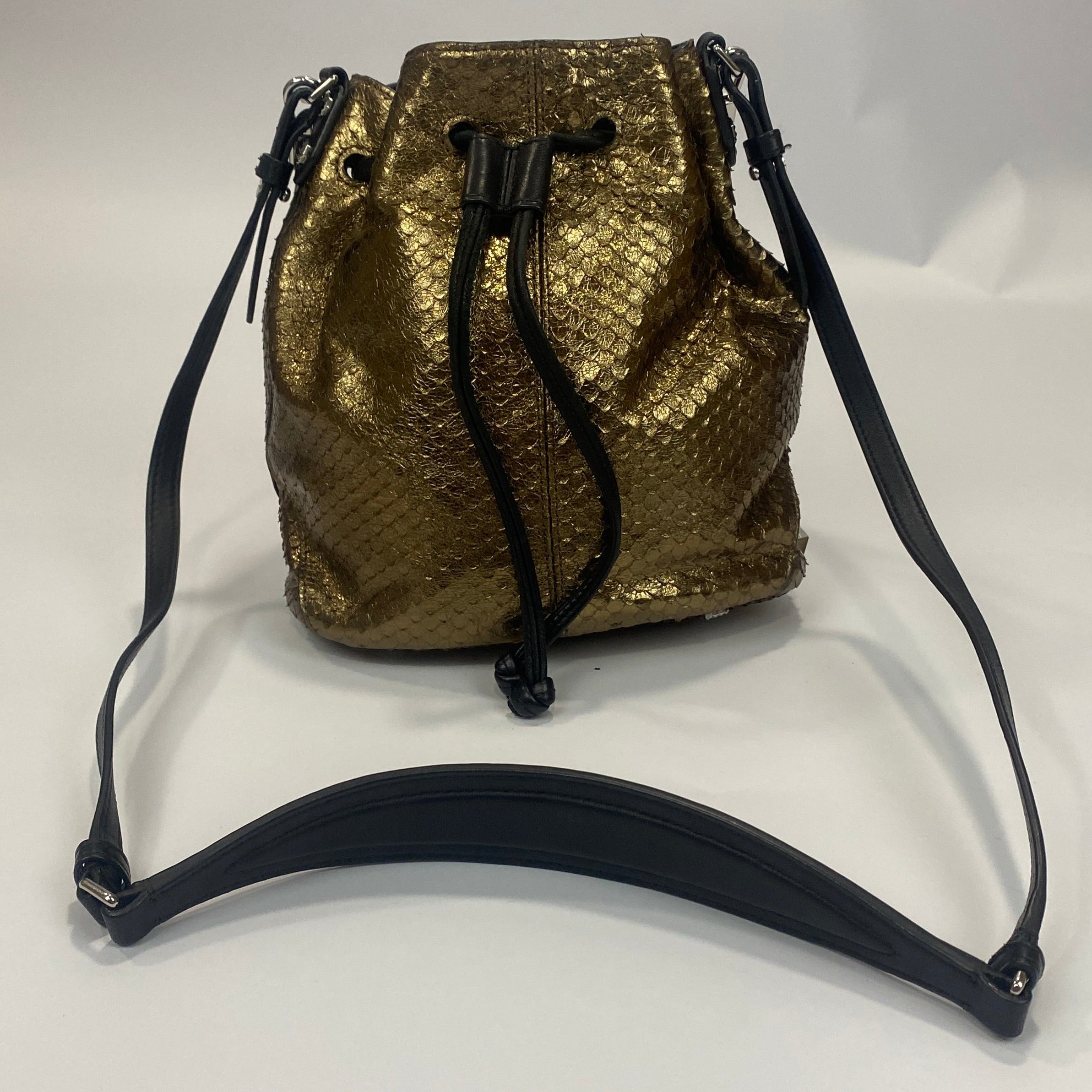 Elizabeth & James Gold Python Cynnie Bucket Bag