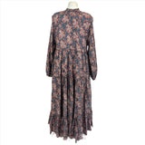 By Timo £360 Navy Floral & Dotty Print Cotton Maxi Dress S/M/L