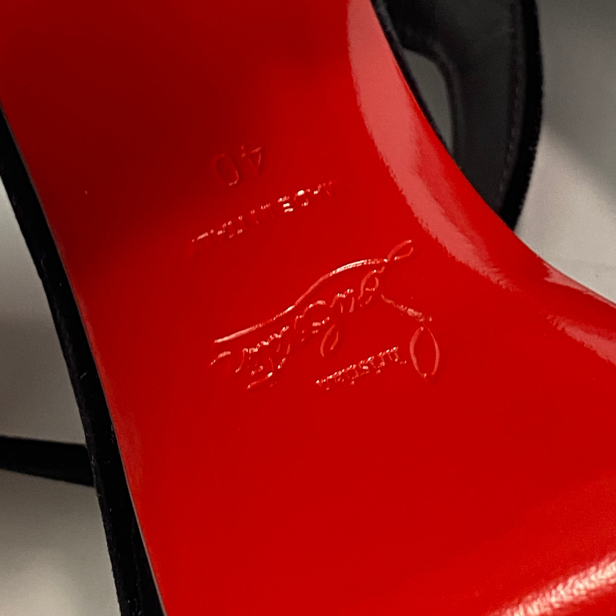 Christian Louboutin New £945 Black Velvet Cora 100 Sandals 40