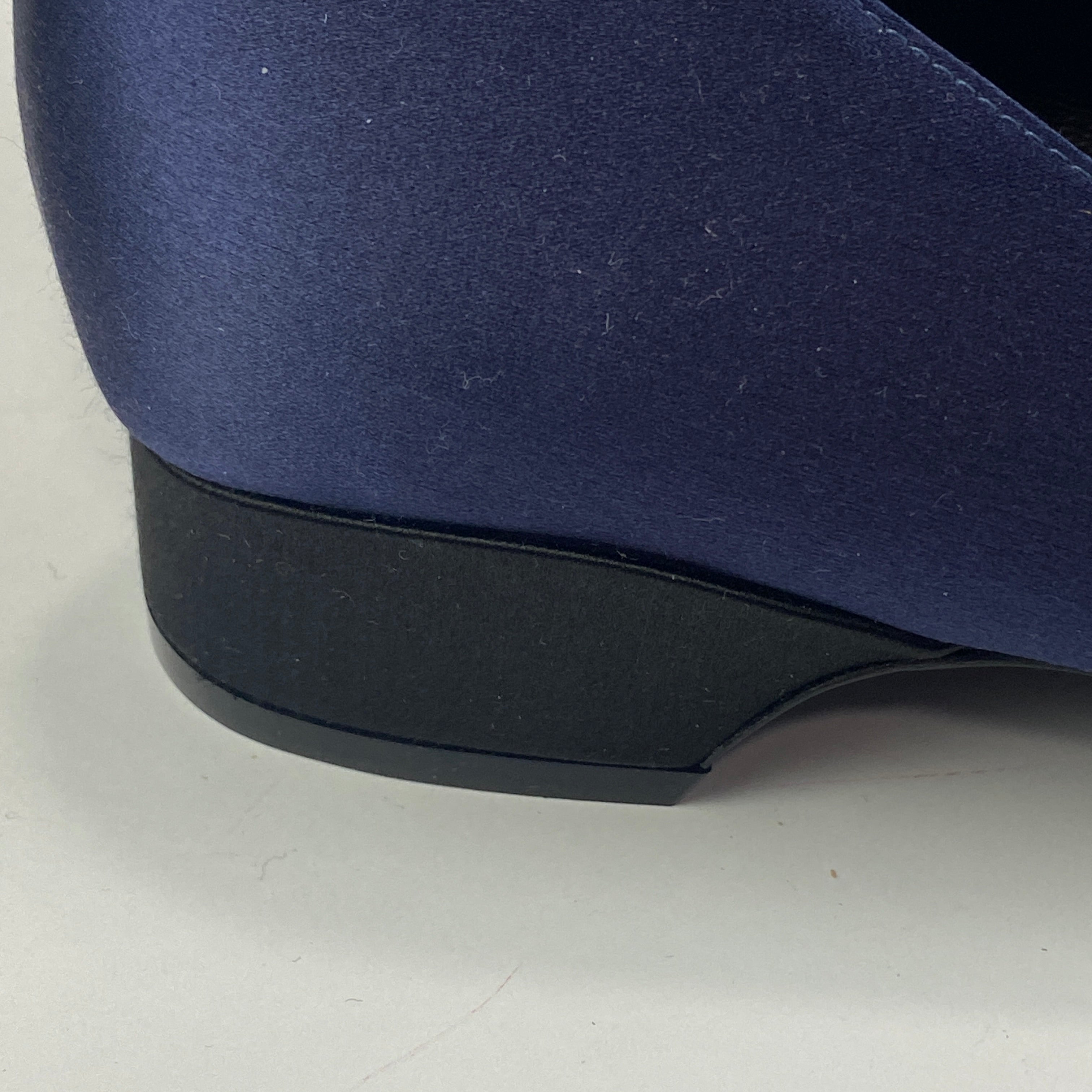 Fabrizio Viti New £440 Navy & Black Silk Bow Pumps 41