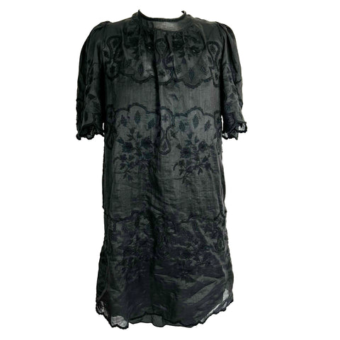 Isabel Marant Black Embroidered Organza Dress S