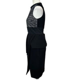 Proenza Schouler Black Thick Wool Crepe Peplum Dress XS