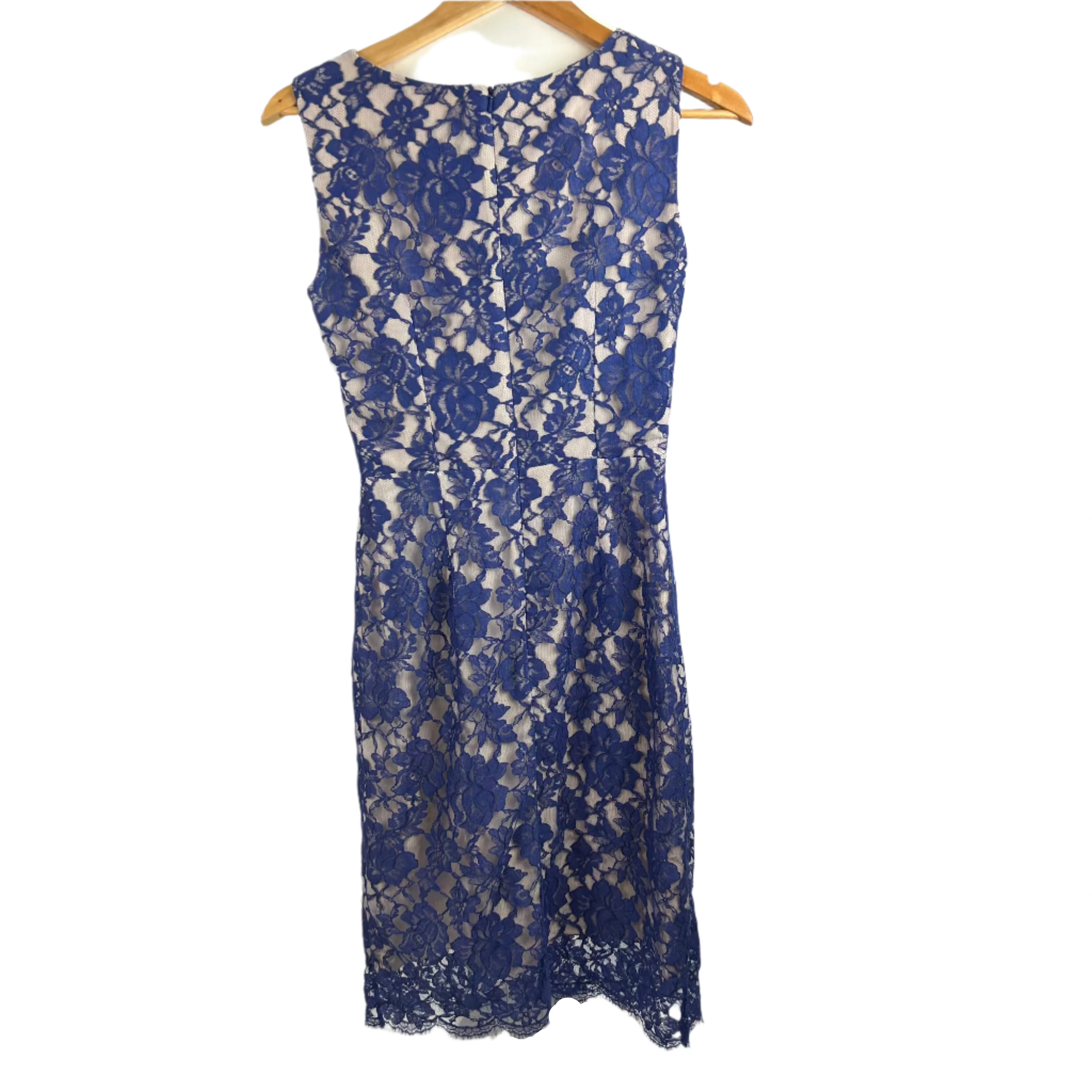 Erdem Indigo Blue Lace Midi Dress XS