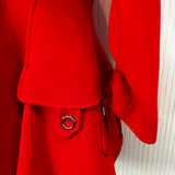 Christian Dior Scarlet Wool Crepe Bar Coat L