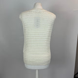 Max Mara Ecru Cotton Knit  Sleeveless Sweater M