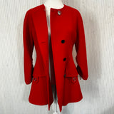 Christian Dior Scarlet Wool Crepe Bar Coat L