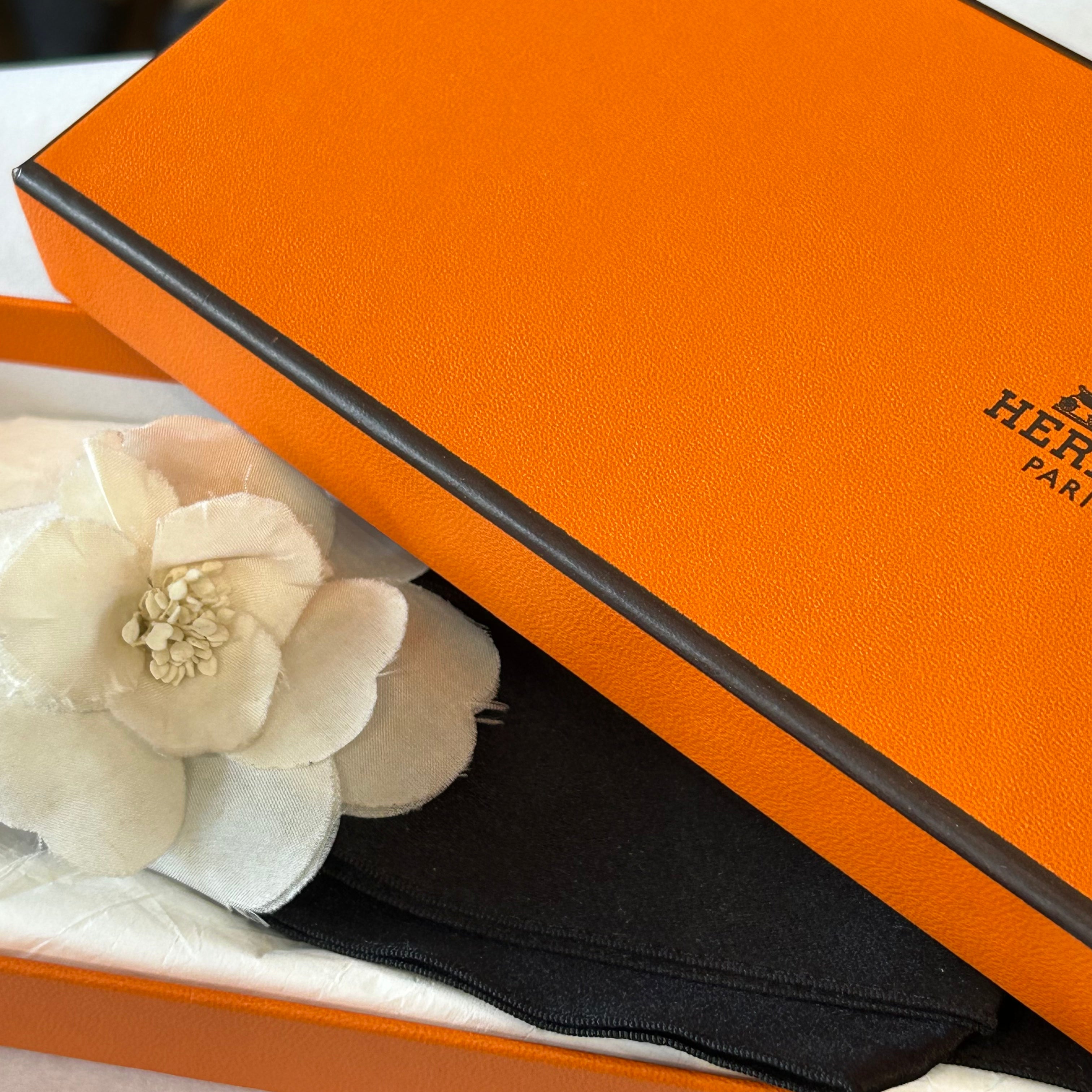 Chanel Black Silk & Cream Camellia Rare Brooch