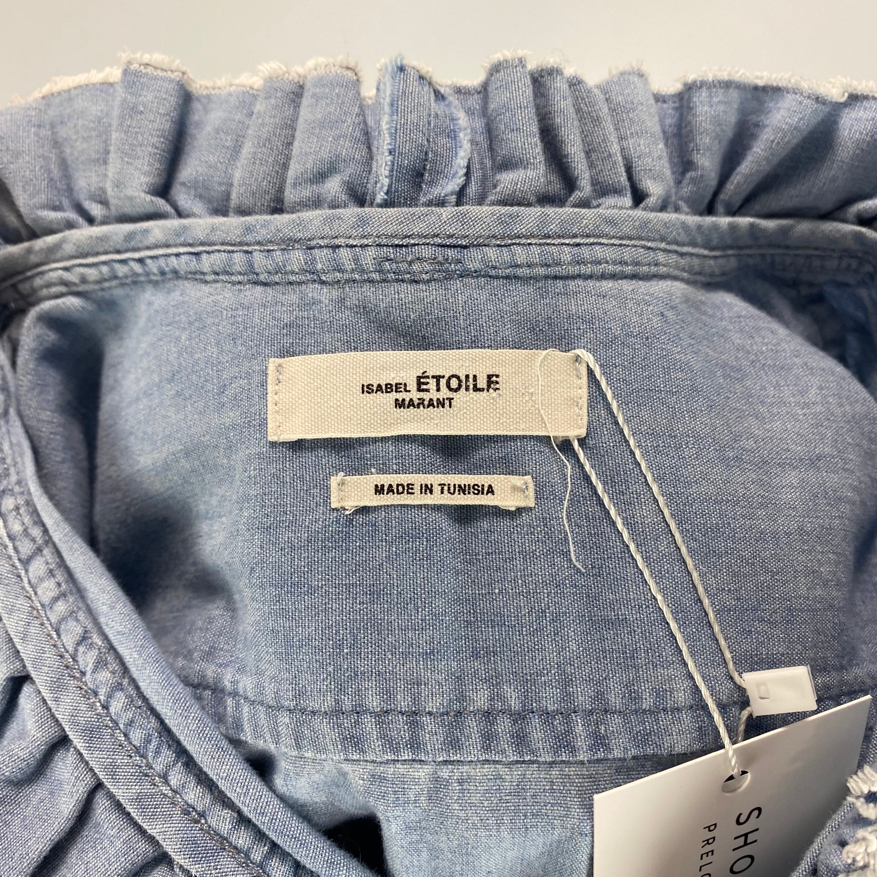 Isabel Marant Etoile Ruffle Trimmed Denim Shirt XS