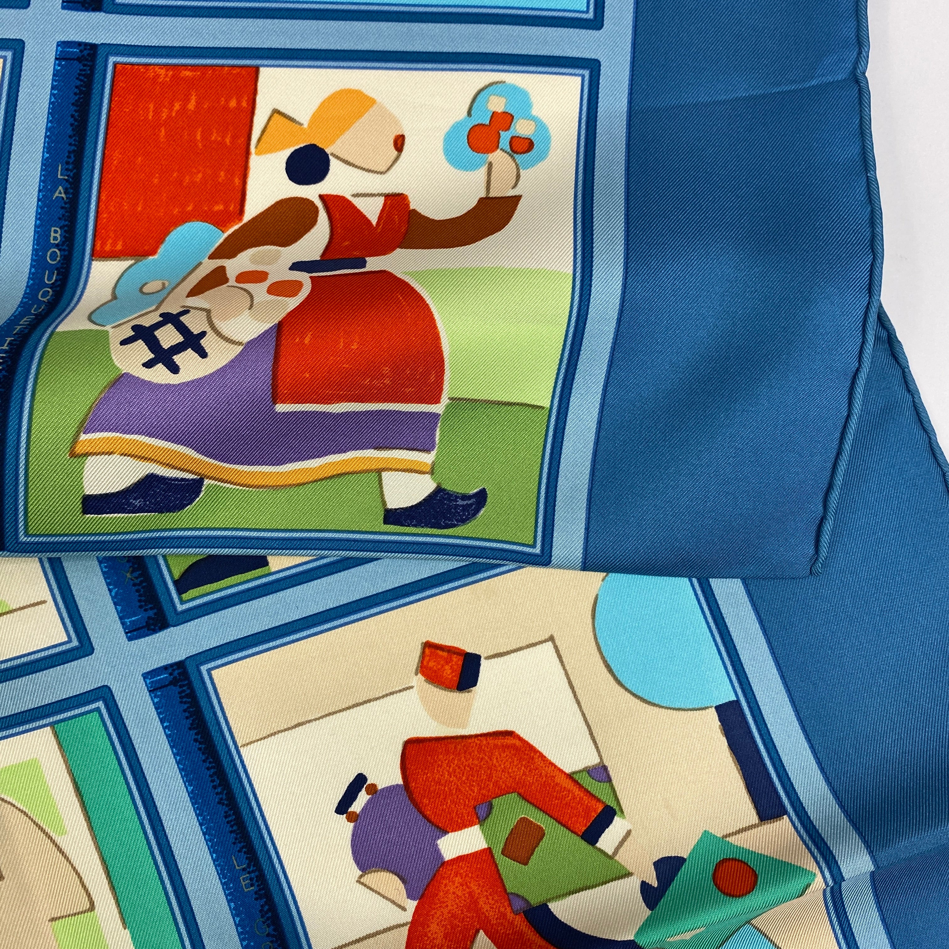 Hermes New Cornflower Les Petits Metiers De Paris Silk Twill 90 Scarf