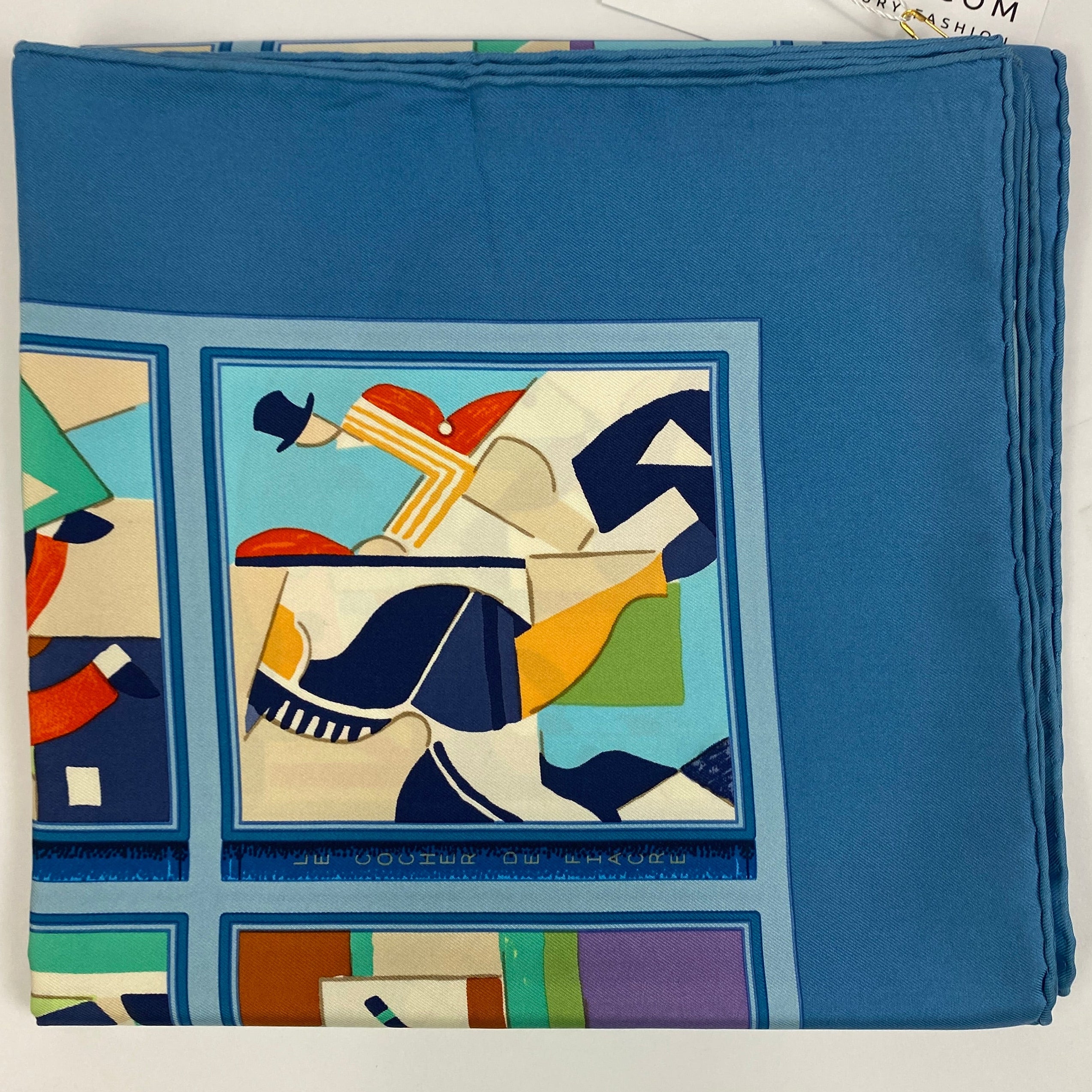 Hermes New Cornflower Les Petits Metiers De Paris Silk Twill 90 Scarf
