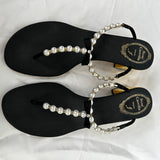 Rene Caovilla £675 Pearl & Crystal Thong Sandals 40