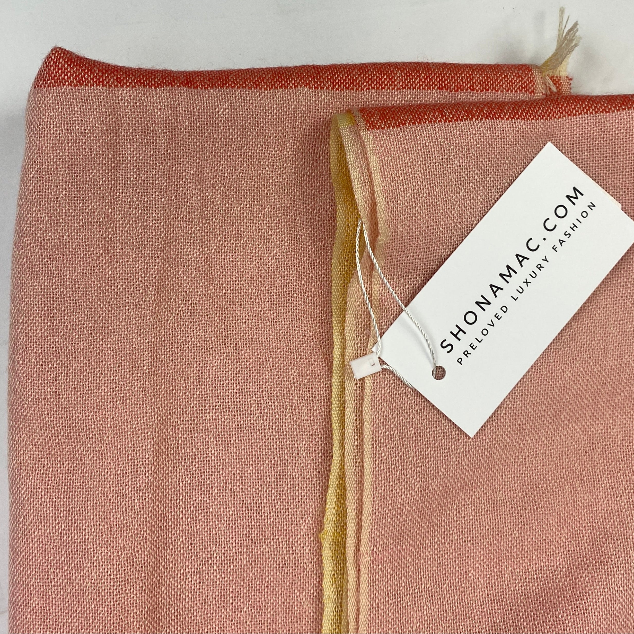 Loro Piana New £670 Pink & Orange Superfine Cashmere Scarf