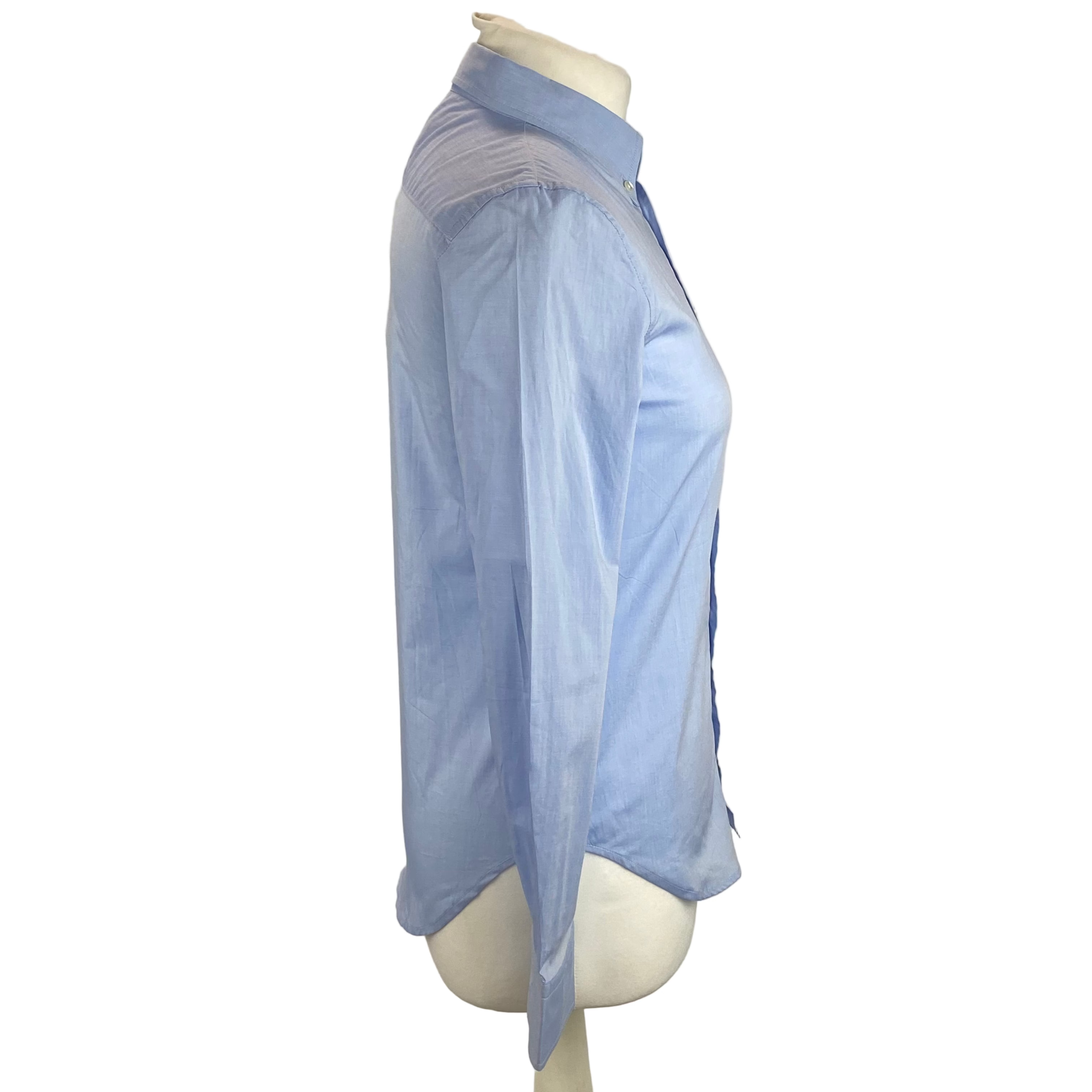 Nili Lotan New Blue Superfine Cotton Fitted Shirt XS