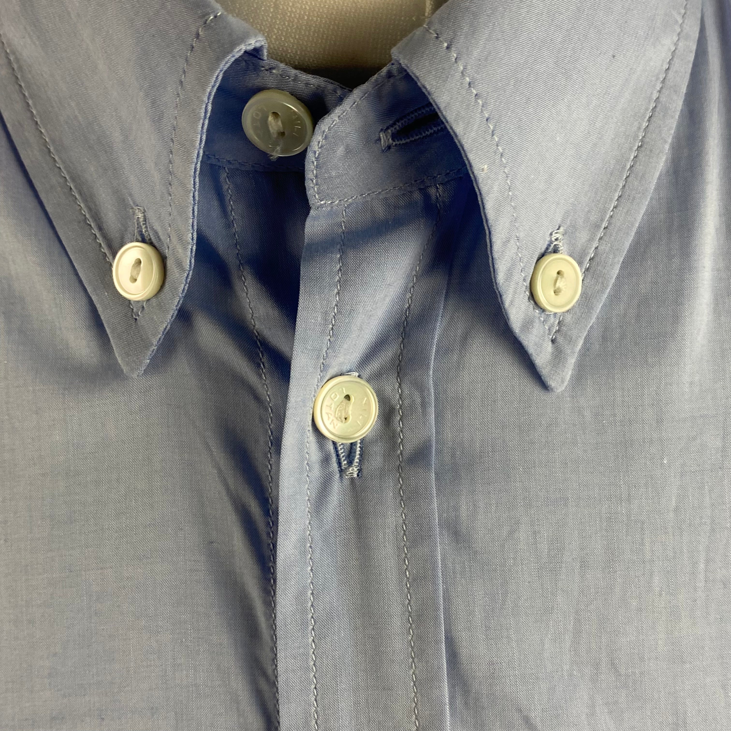 Nili Lotan New Blue Superfine Cotton Fitted Shirt XS
