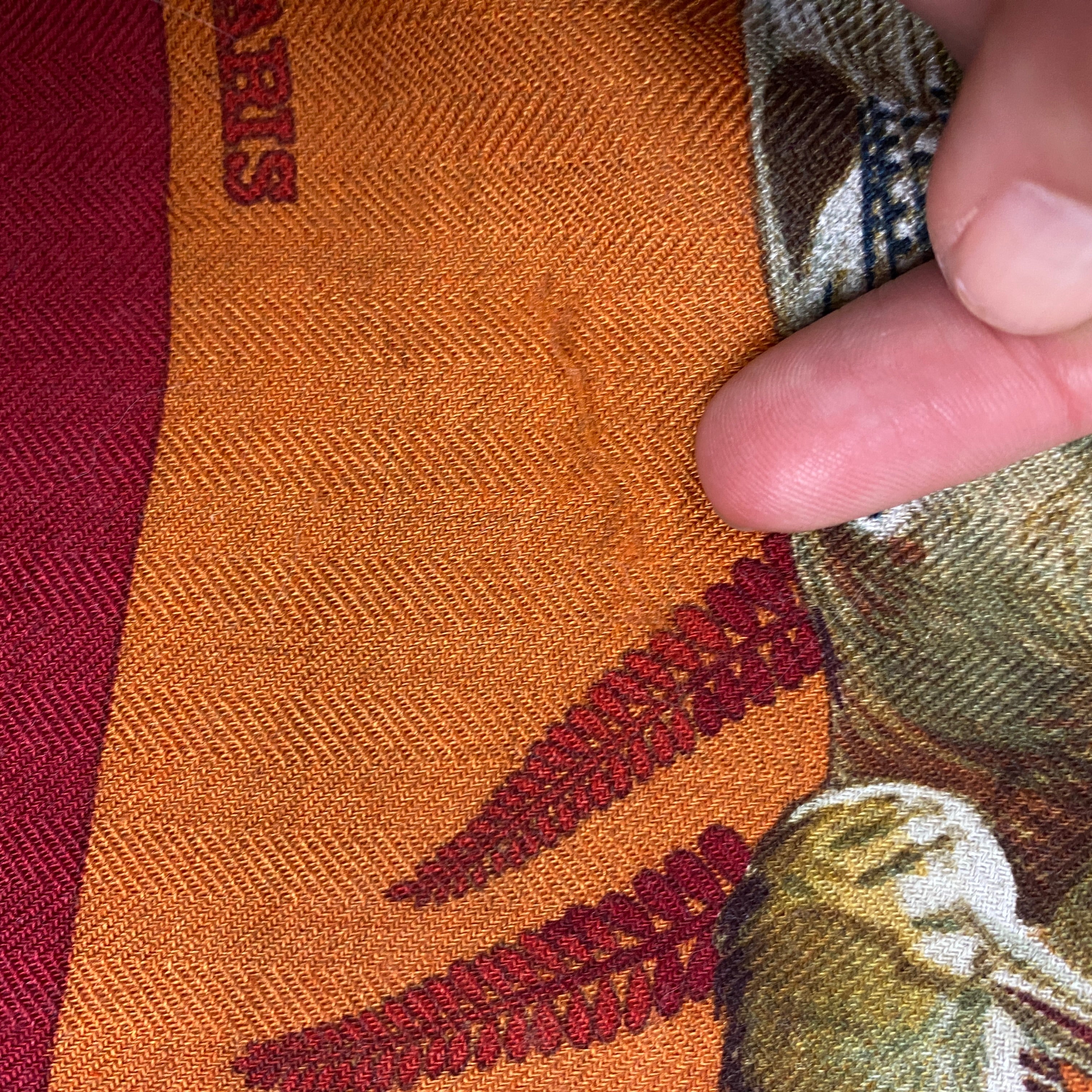 Hermes Burgundy Gibier Game Birds 90 Cashmere & Silk Scarf