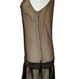 Galliano x Christian Dior Black & Nude Embellished Dress XS