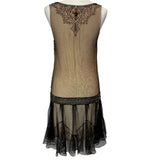 Galliano x Christian Dior Black & Nude Embellished Dress XS