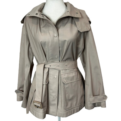 Loro Piana £3000 Nude Pink Technowool Storm System Belted Jacket S