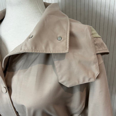 Loro Piana £3000 Nude Pink Technowool Storm System Belted Jacket S