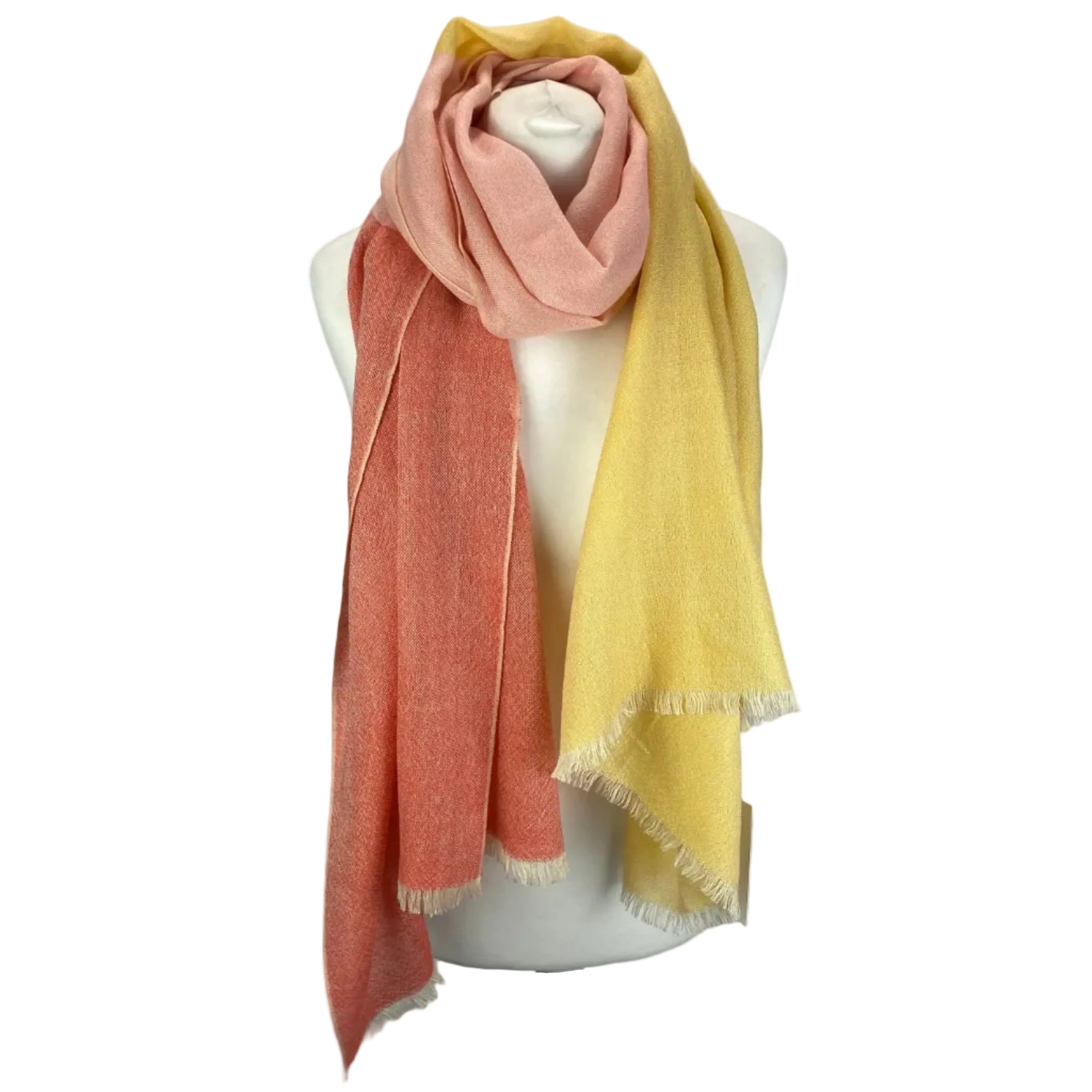 Loro Piana New £670 Pink & Orange Superfine Cashmere Scarf