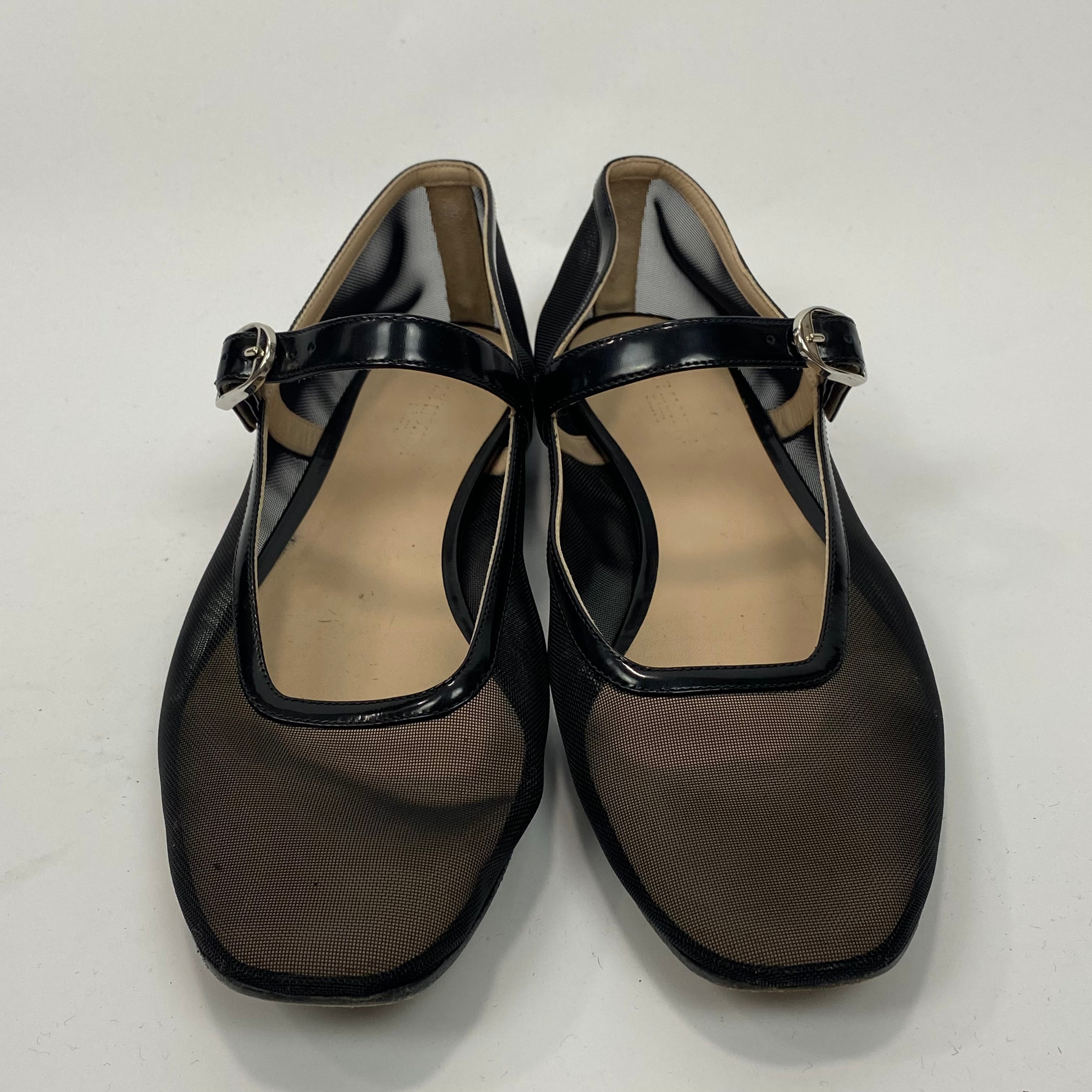 Le Monde Beryl £415 Black Netting Maryjane Flats 38.5