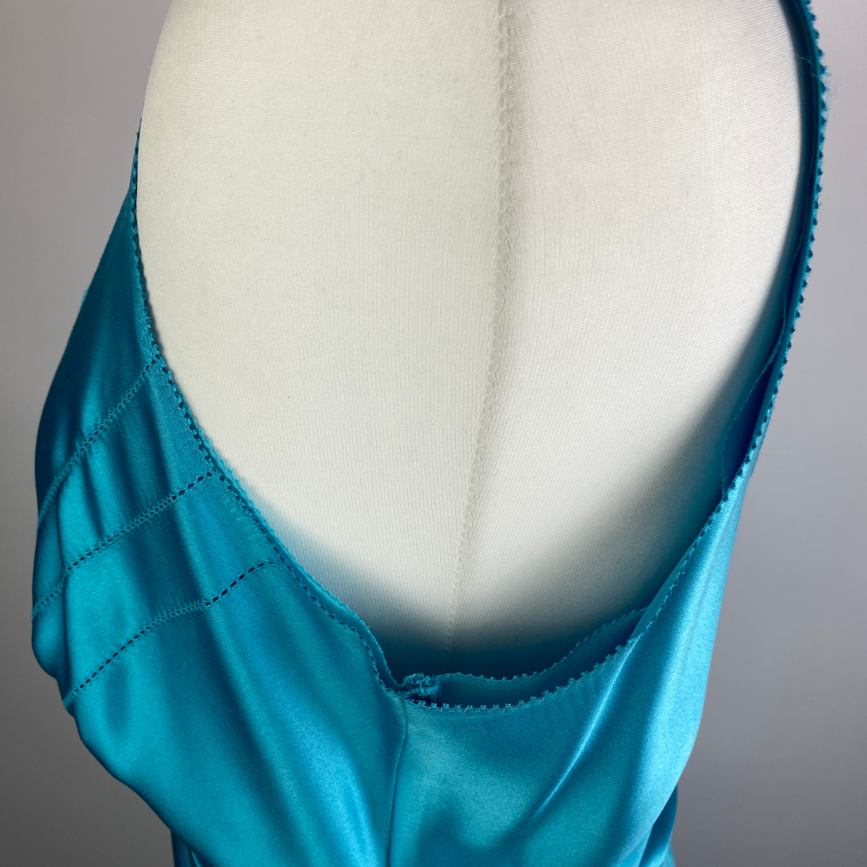 Amanda Wakeley Peacock Silk Slip Dress L