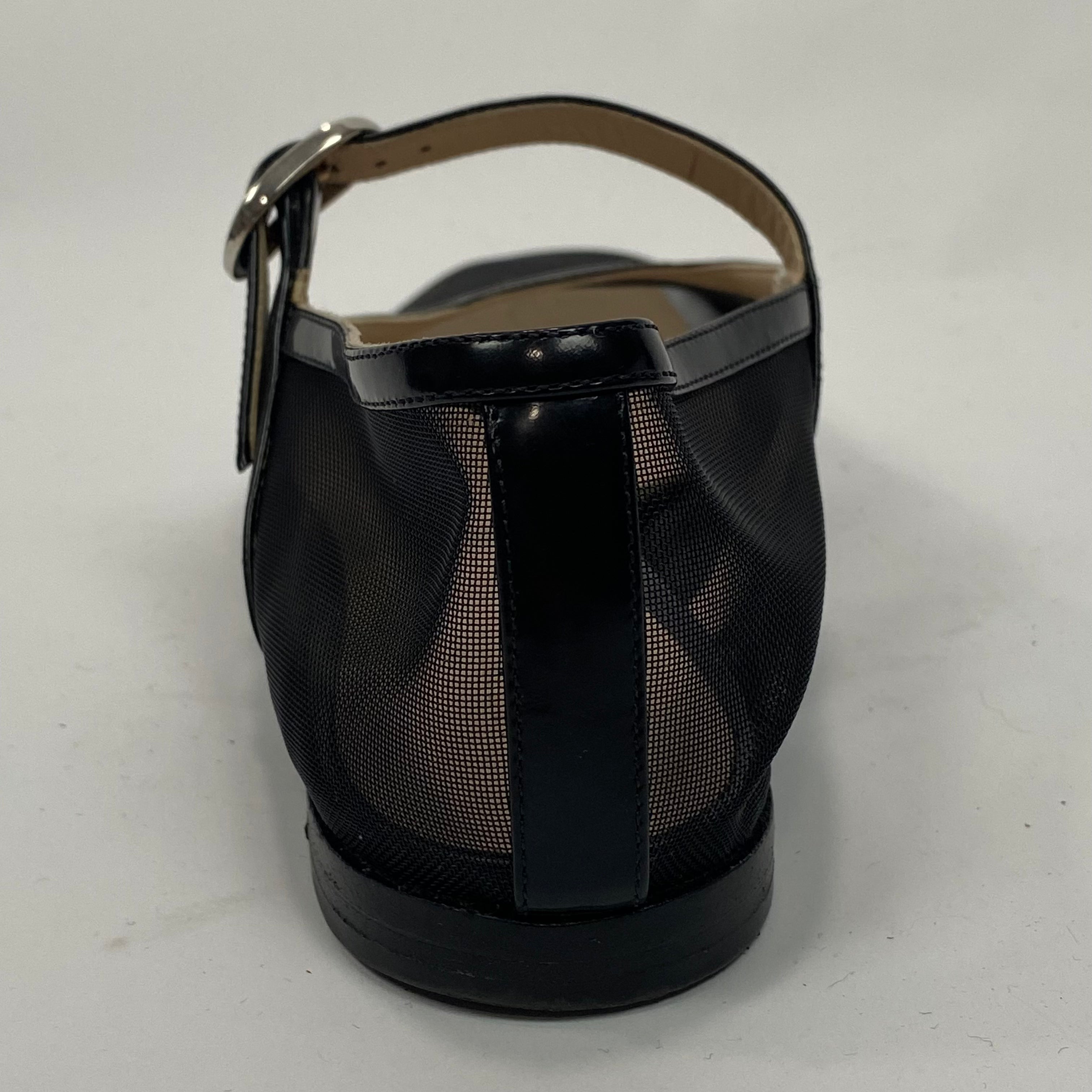 Le Monde Beryl £415 Black Netting Maryjane Flats 38.5