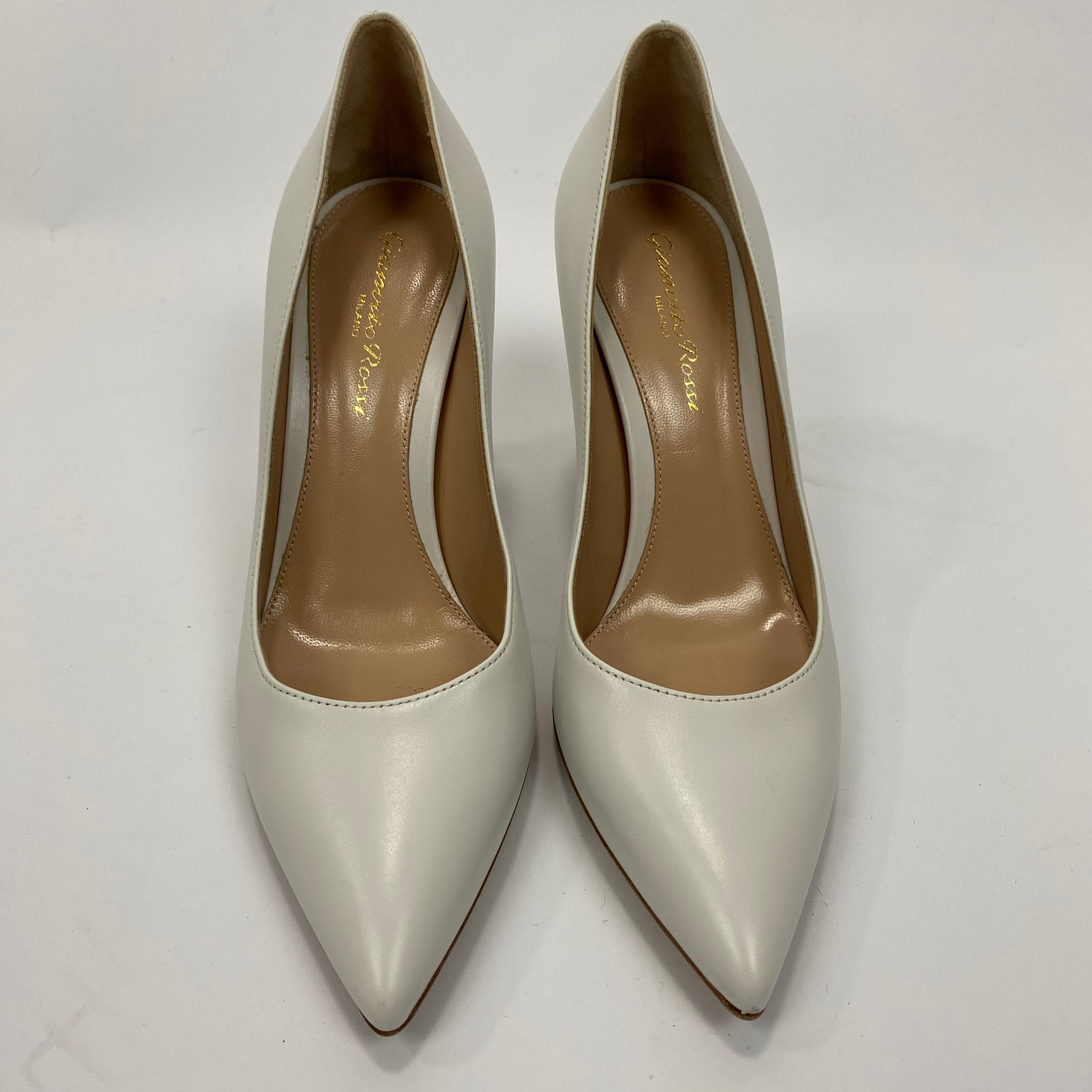 Gianvito Rossi £650 Ivory  Gianvito 85 Leather Heels 35