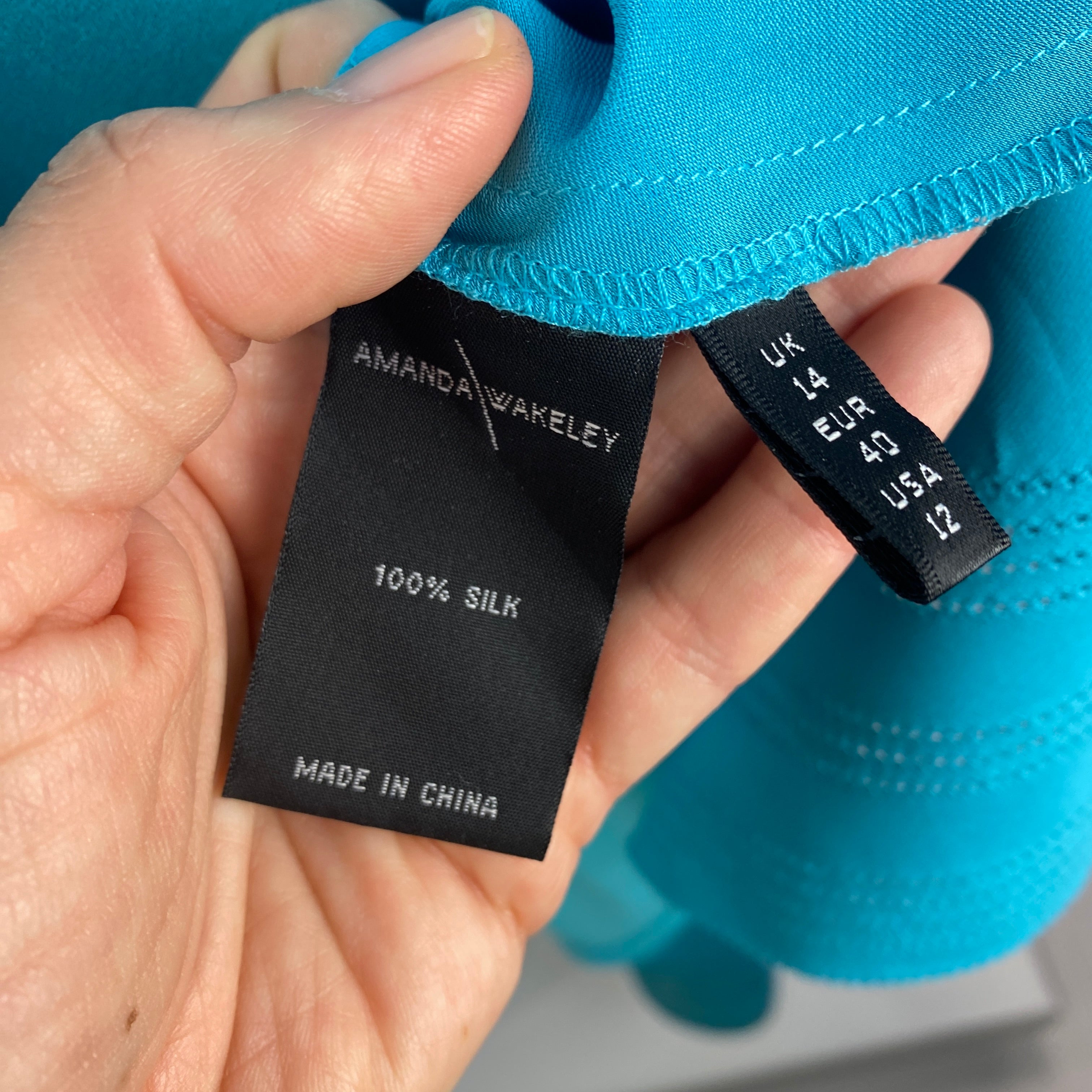 Amanda Wakeley Peacock Silk Slip Dress L