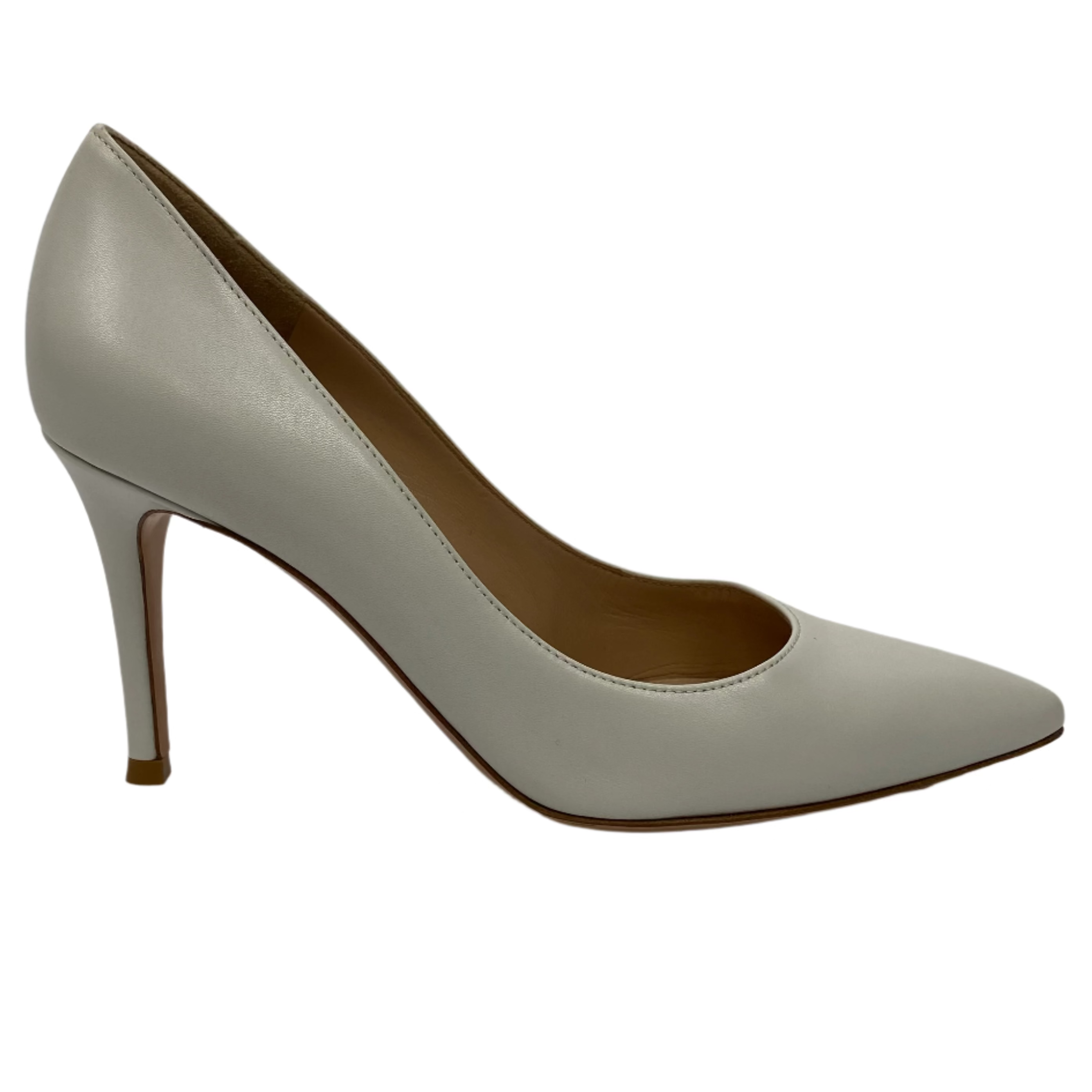 Gianvito Rossi £650 Ivory  Gianvito 85 Leather Heels 35