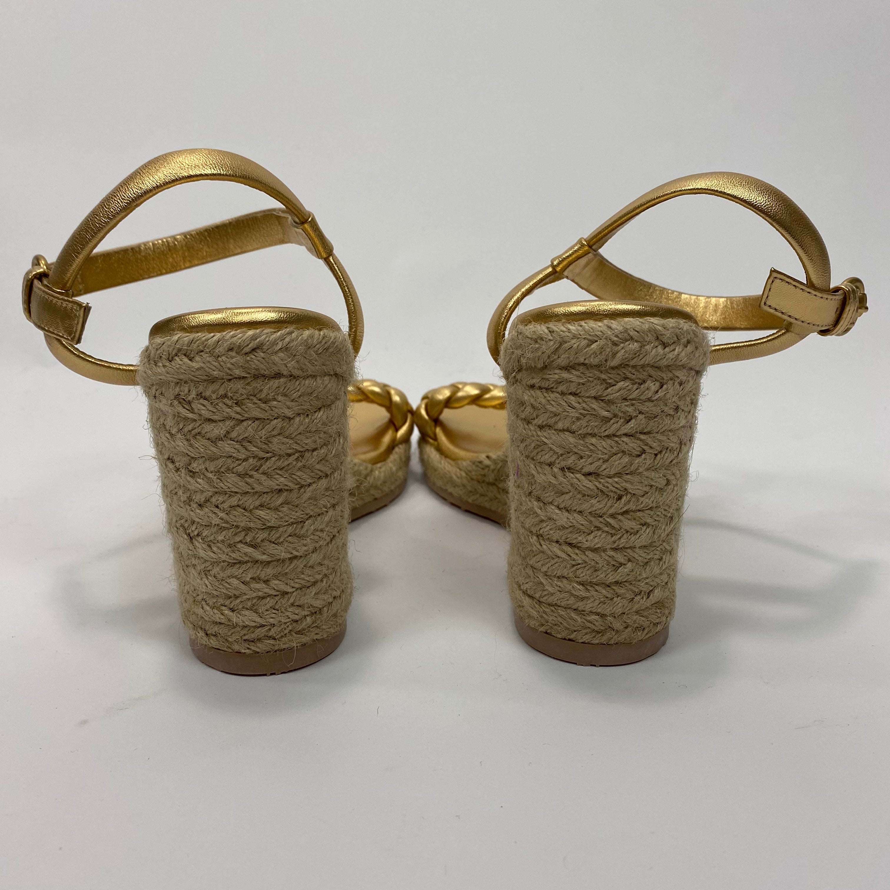 Gianvito Rossi New £825 Gold Cruz 85 Braided  Wedges 35