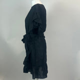 Isabel Marant Etoile Brand New Black Linen Wrap Midi Dress M