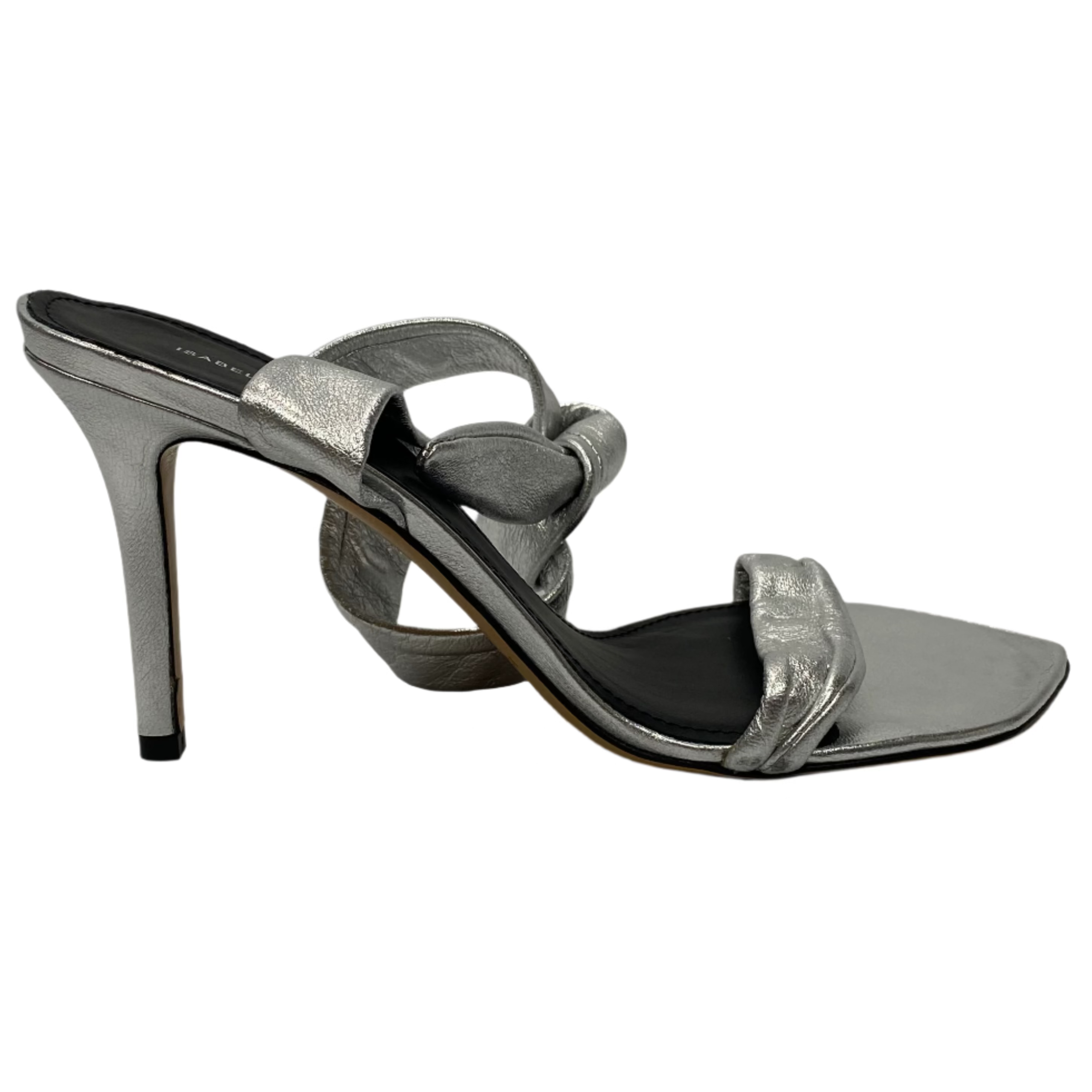 Isabel Marant New Silver Leather Ankle Wrap Heels 36