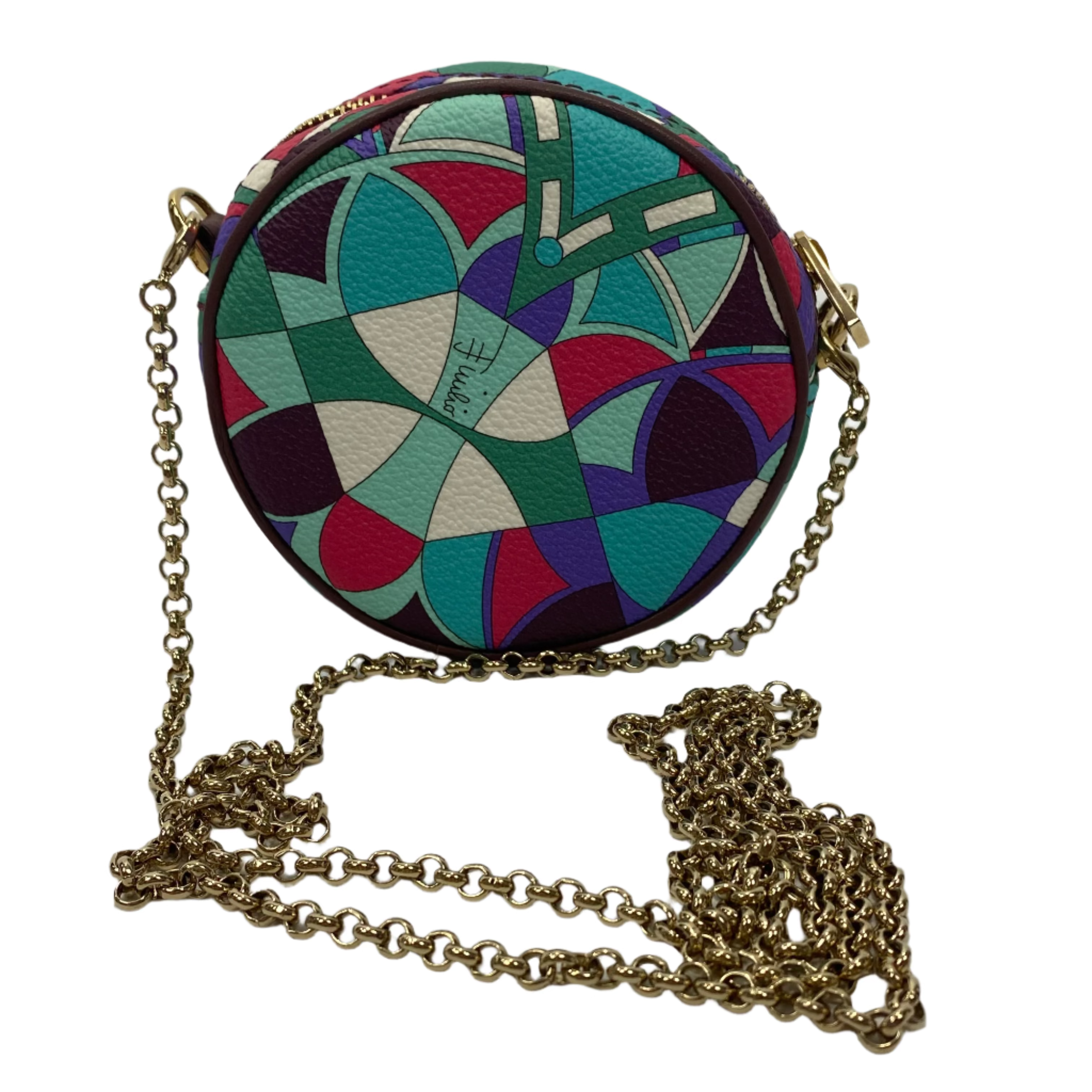 Emilio Pucci New Mint & Plum Circular Mini Bag