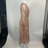 Sanderson X Paige Brand New £470 Rose Pink Paisley Chiffon Dress XS