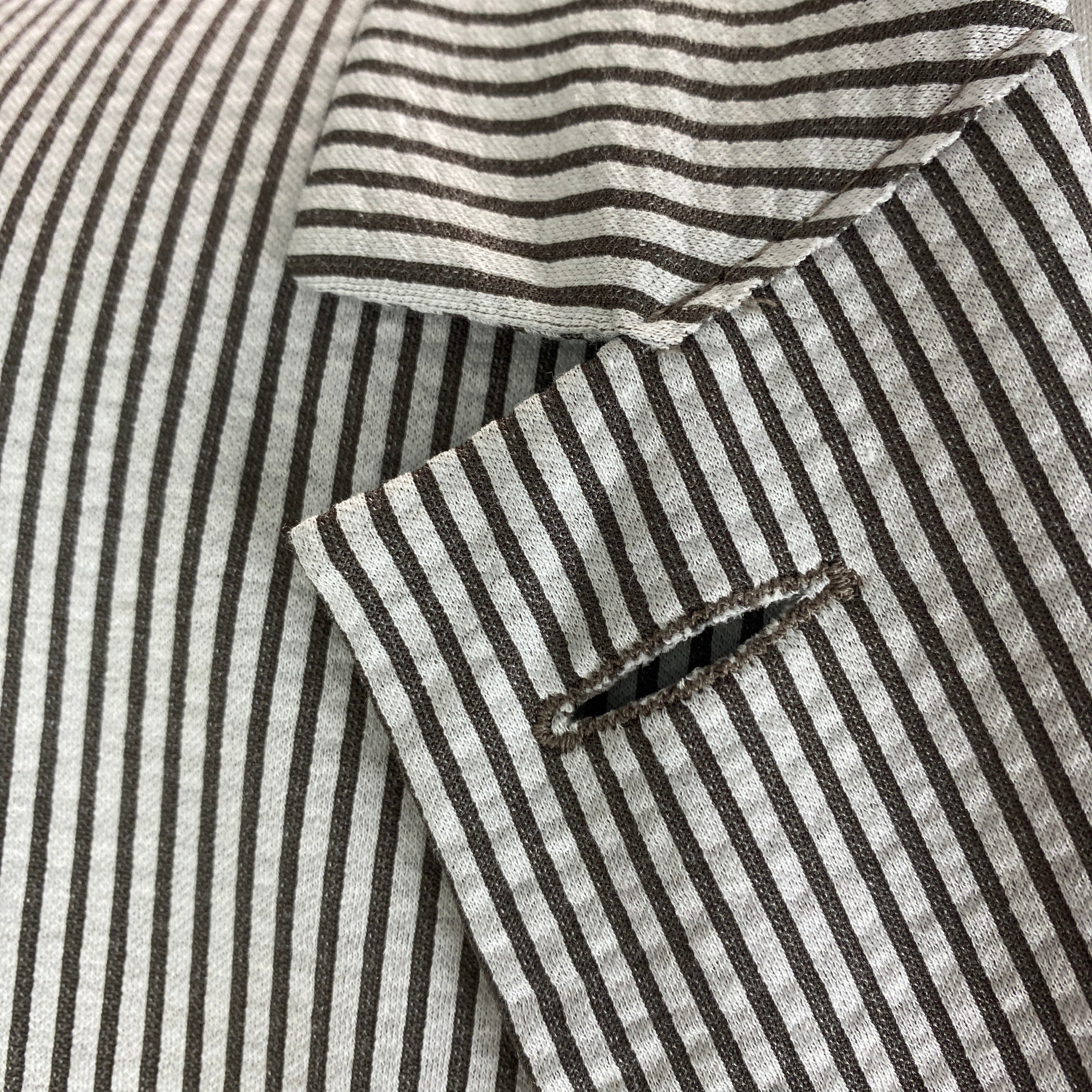 Harris Wharf £300 Olive & Pearl Stripe Seersucker Blazer S