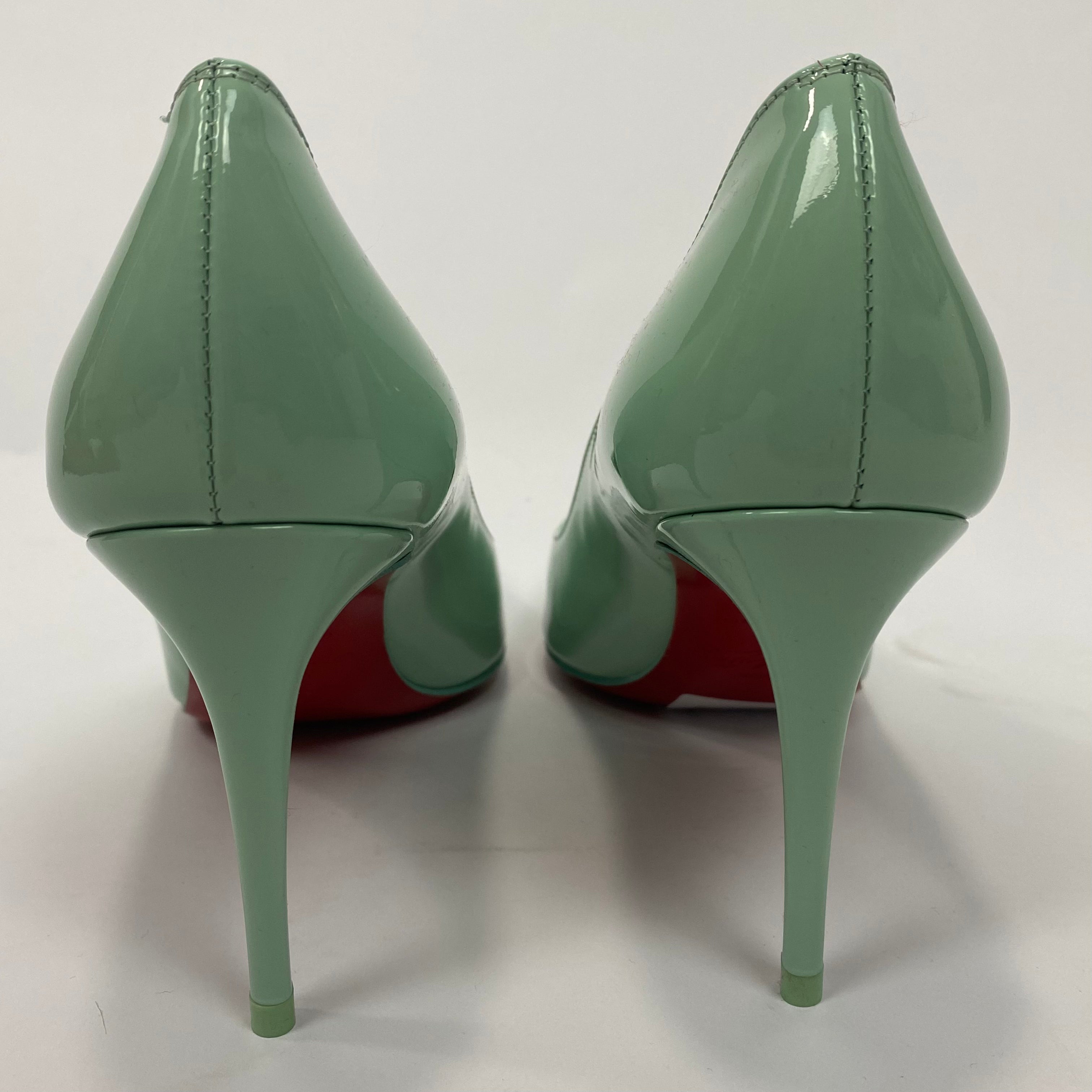 Christian Louboutin New Mint Patent Pigalle 85 Heels 35.5