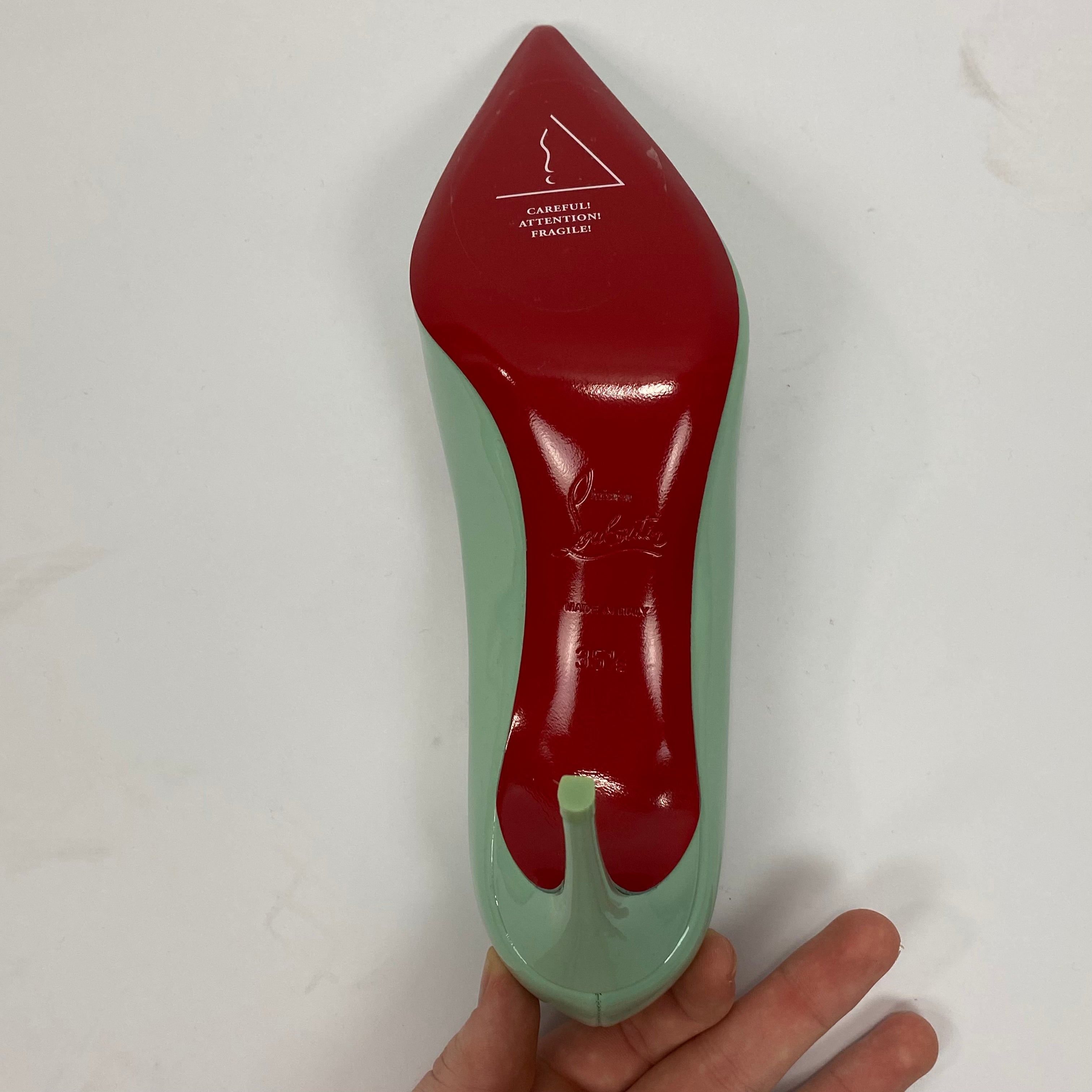 Christian Louboutin New Mint Patent Pigalle 85 Heels 35.5