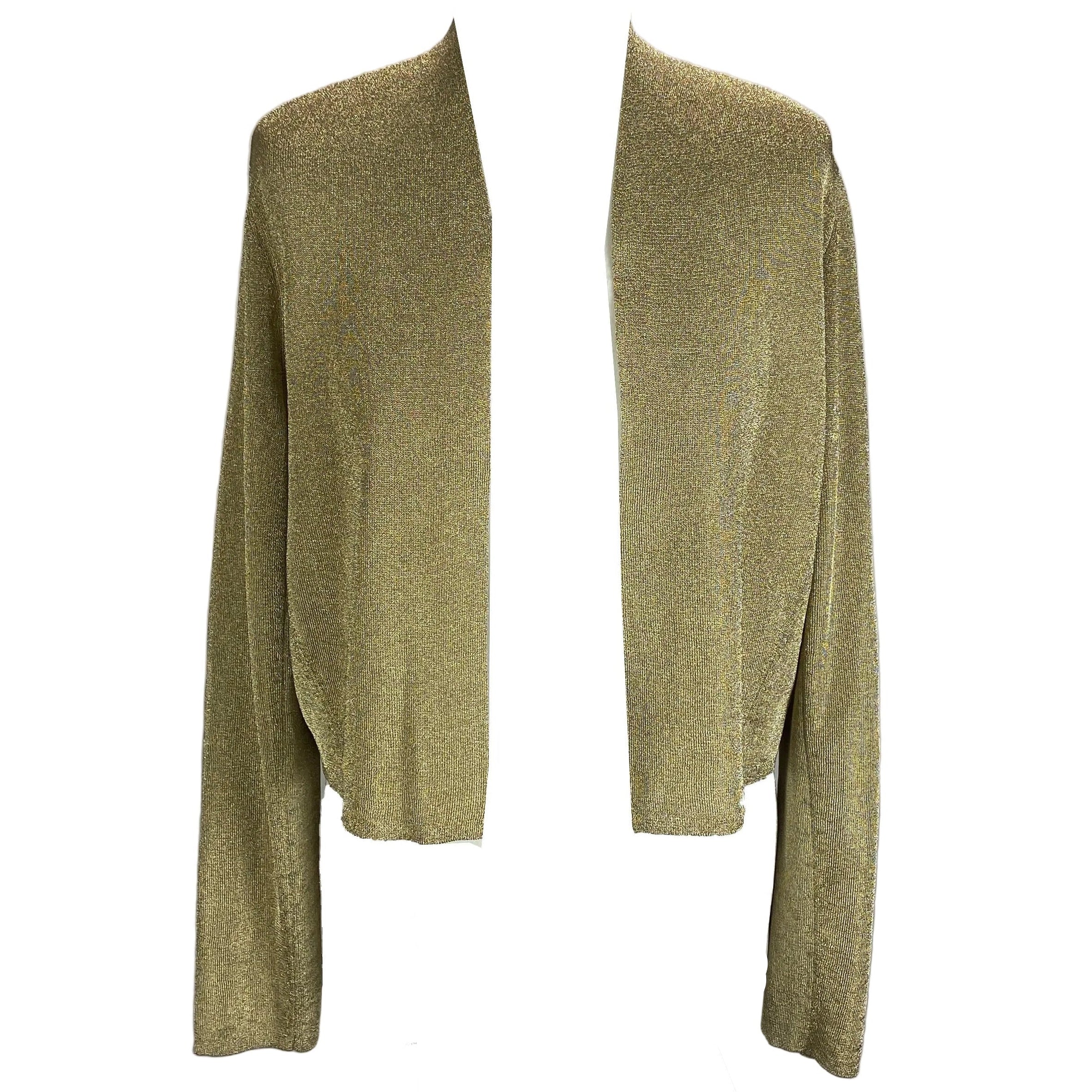 The Fold New £300 Gold Metallic Knit Jacket L