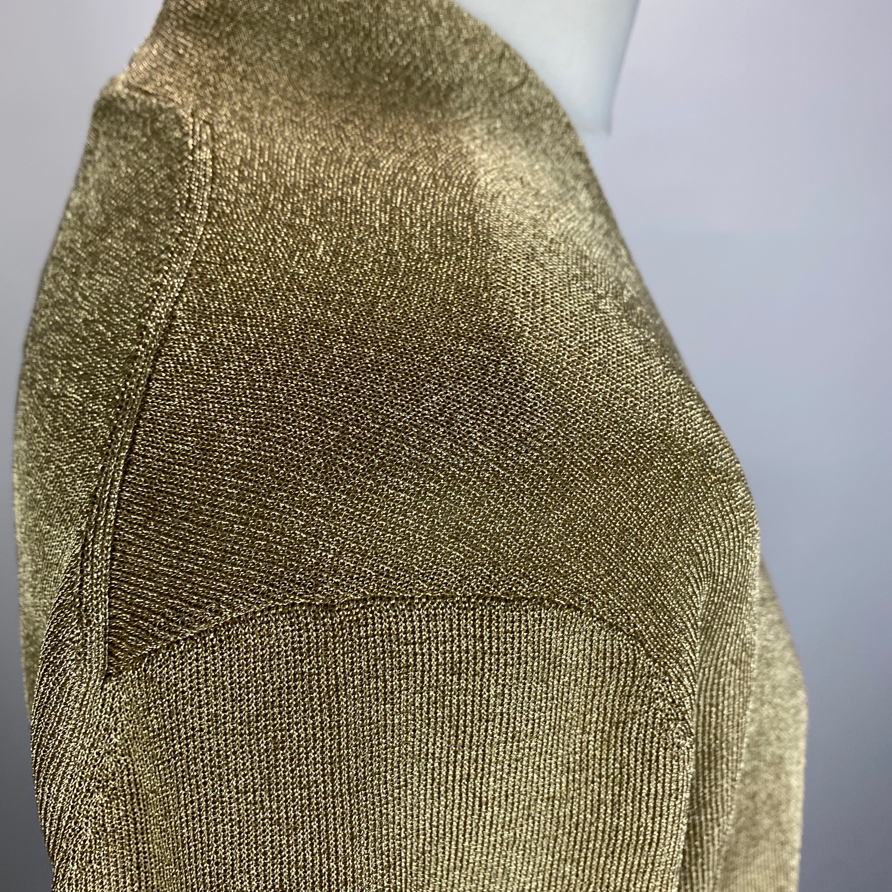The Fold New £300 Gold Metallic Knit Jacket L
