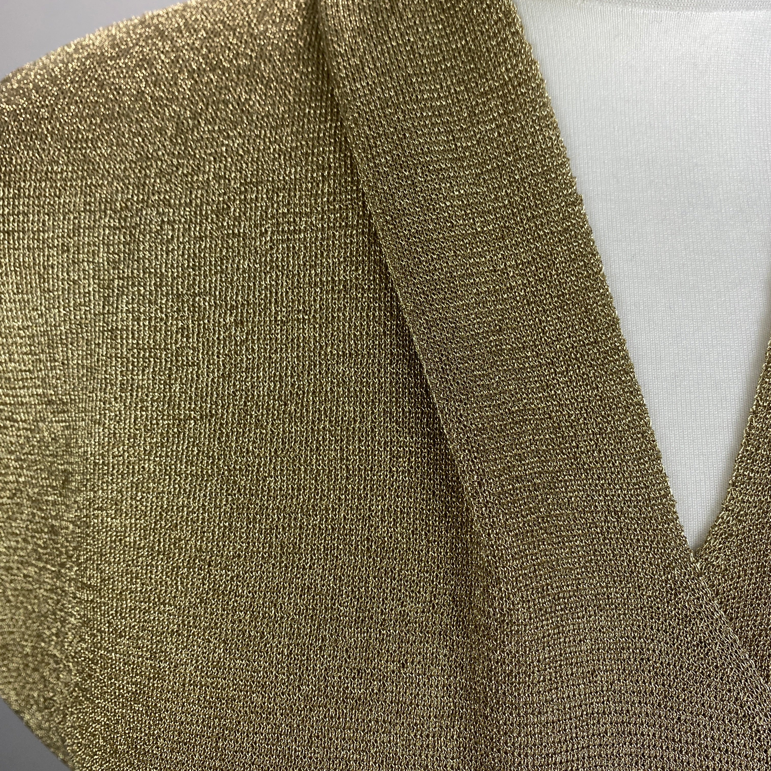 The Fold New £200 Gold Metallic Knit Top L