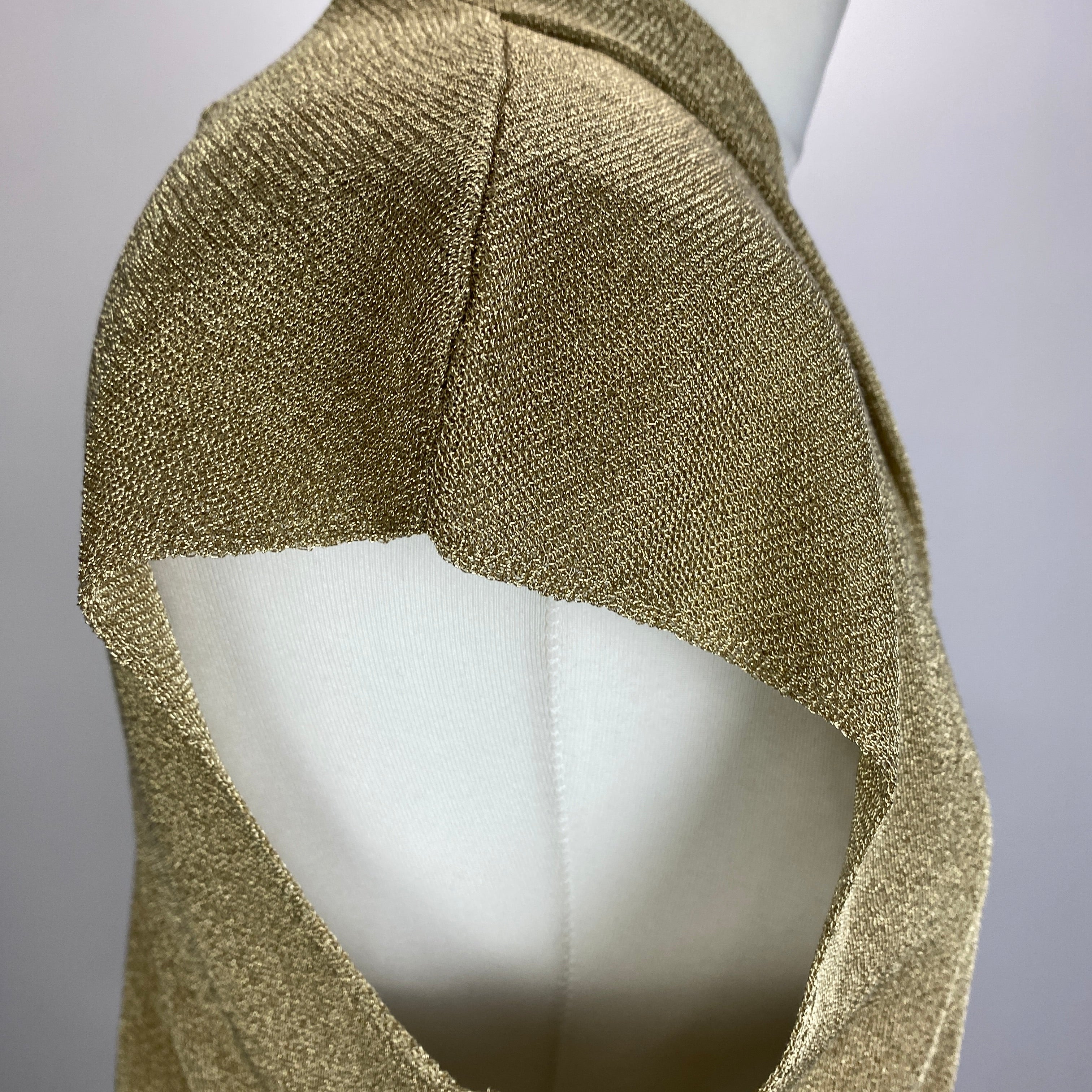 The Fold New £200 Gold Metallic Knit Top L