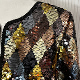 Rixo Brand New £345 Harlequin Sequin Wren Jacket M