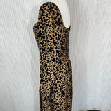 Reformation Camel Leopardprint Shirred Maxi Dress M