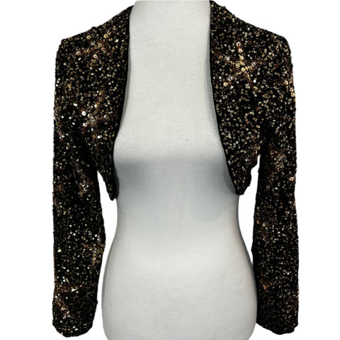 Rixo Black Sequin & Beaded Tahlia Jacket M